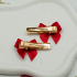 Small hairclip gold red - set