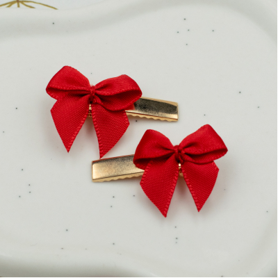 Small hairclip gold red - set