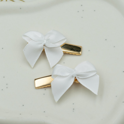 Small hairclip gold white - set